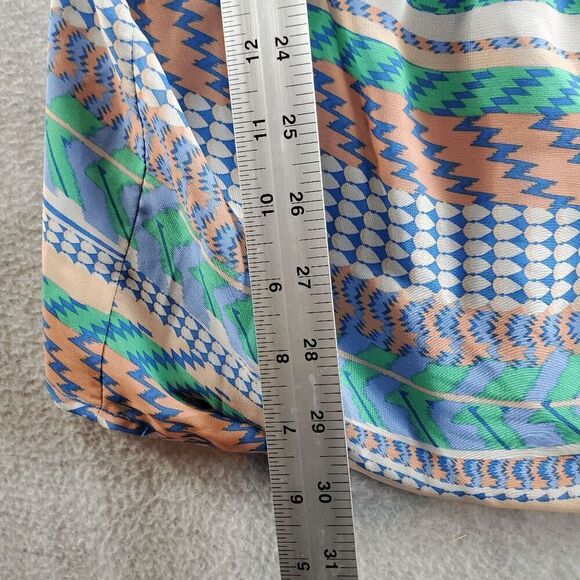 City Triangles Dress Women Small Blue Aztec Print Front Belted Round Neck Mini - Picture 3 of 11